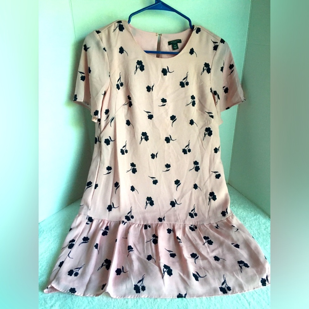 Ann Taylor Pink and Black Floral Dress, size XSP